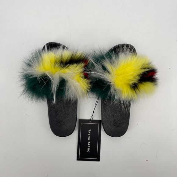 NWT Real Fur Slippers / Sandals, Multicolor - Picture 7 of 7
